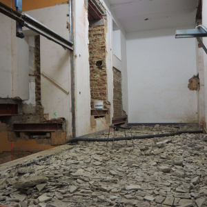 Demolition of the floor at the ground floor