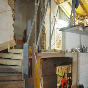 Works on the second stairwell, ground floor